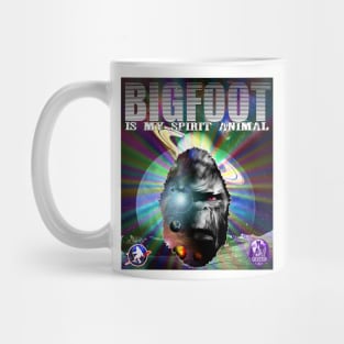 Bigfoot Is My Spirit Animal Cosmic Sasquatch Retro Sci-Fi Mug